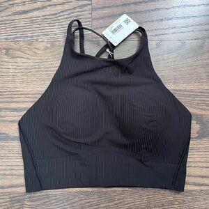 NWT lululemon like a cloud high neck longline bra b/c *ribbed size 8 black